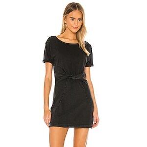 L*Space Black Acid Wash Twist Front T-Shirt Dress Sz S